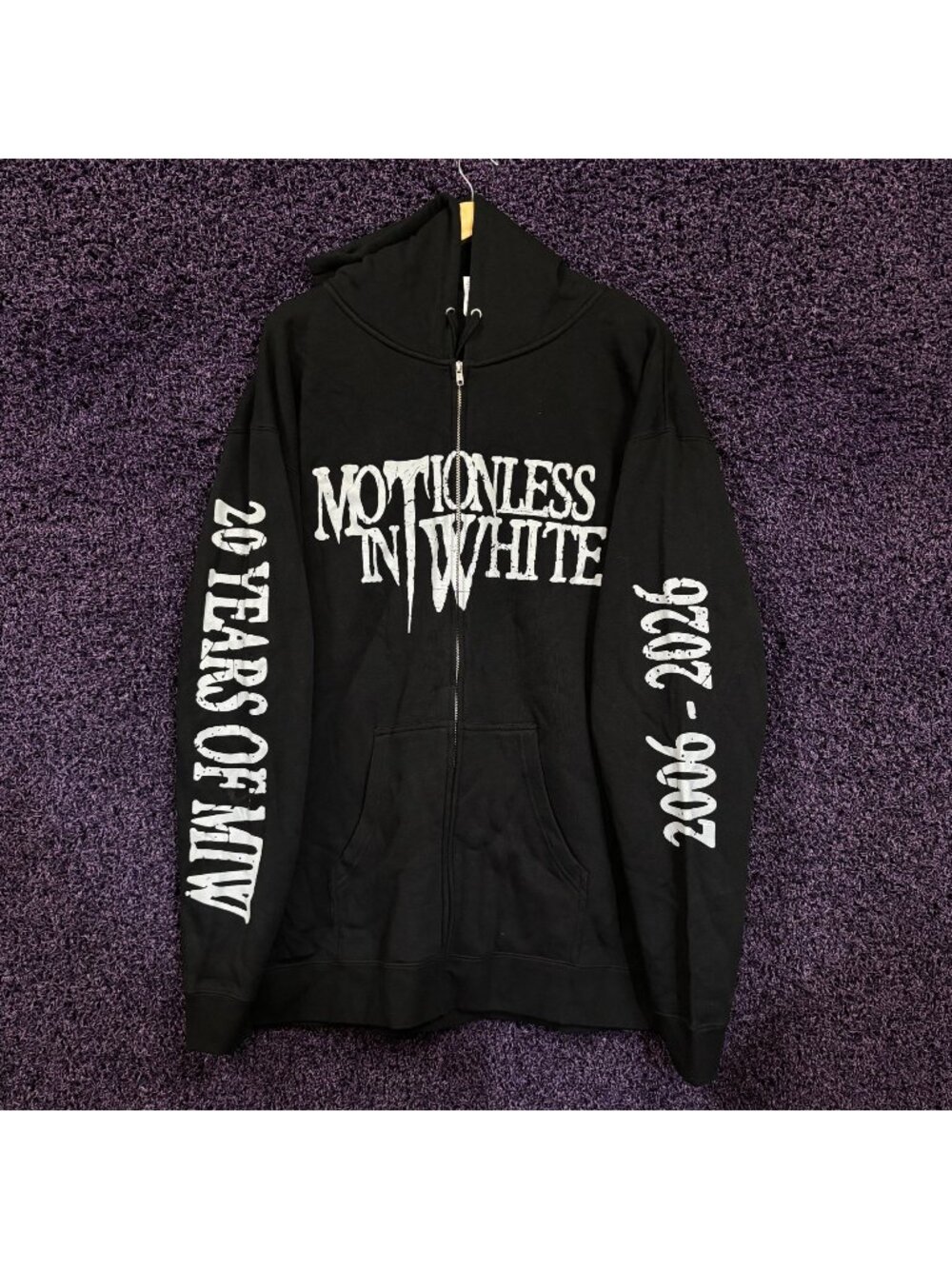 Motionless in White Ten Year Anniversary Zip-Up Hoodie Size 2XL